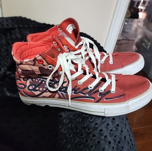 Ed HARDY TIBI MENS LACE UP High Top SNEAKERS. SIZE 8 - Picture 2 of 7